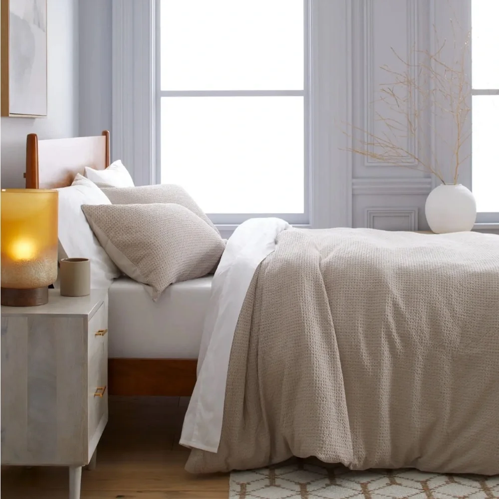 QUINCE Organic Luxe Waffle Duvet Cover King/Cal King Sand